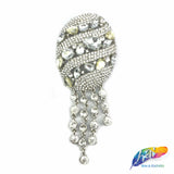 SALE! Oval Rhinestone Brooch with Fringe, BRS01-031