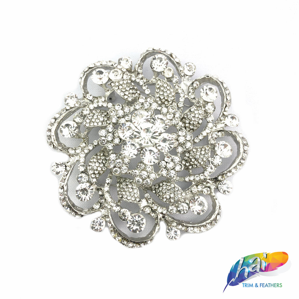 Crystal Flower Rhinestone Brooch, BRS01-050 – Hai Trim