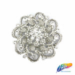 Crystal Flower Rhinestone Brooch, BRS01-050