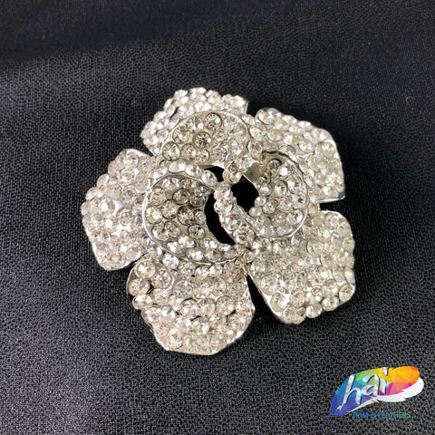 Crystal Flower Rhinestone Brooch, BRS01-051