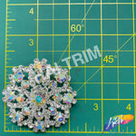 Crystal AB Flower Rhinestone Brooch, BRS01-054