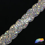 1” Braided Beaded Rhinestone Trim (sold by yard piece), BRT-010