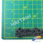 SALE! 1" Black Diamond Flower Beaded Rhinestone Trim by the piece (35 inches), BRT-052