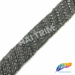 SALE! 1" Black Diamond Diagonal Stripe Beaded Rhinestone Trim (sold by yard piece), BRT-054
