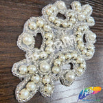 Pearl Beaded Motif Applique, BS-003