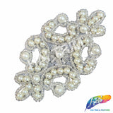 Pearl Beaded Motif Applique, BS-003