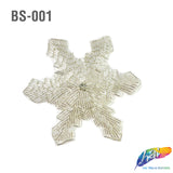 Snowflake Silver Beaded Rhinestone Applique, BS-001, BS-002