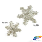 Snowflake Silver Beaded Rhinestone Applique, BS-001, BS-002