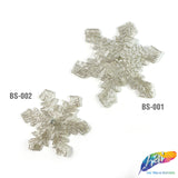 Snowflake Silver Beaded Rhinestone Applique, BS-001, BS-002