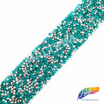 1 1/8" Color Chaton Crystal Rhinestone Iron on Trim, IRT-001