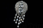 SALE! Oval Rhinestone Brooch with Fringe, BRS01-030