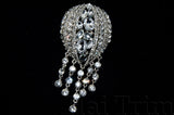 SALE! Oval Rhinestone Brooch with Fringe, BRS01-030