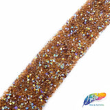 1 1/8" Color AB Chaton Crystal Rhinestone Iron on Trim, IRT-002