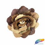 CLOSEOUT! 3D 2-tone Fabric Rose Flower Brooches (2 pieces)