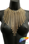 Metallic Gold Bead Chain Neckpiece, NEK-200 (Style C)