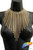 Metallic Gold Bead Chain Neckpiece, NEK-200 (Style C)