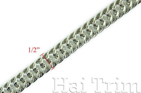 3/8" Silver Curb Chain, CH-022