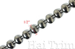 1/2" Gunmetal Oval Flatback Bead Chain, CH-027