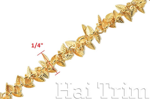 1/4" Textured Leaf Pendant Chain, CH-029
