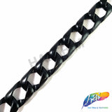 5/8" Black Rectangular Curb Plastic Chain, CH-130