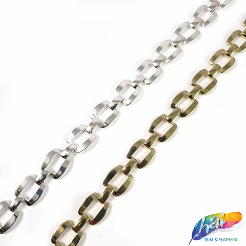 3/8" Curved Rectangle Metal Chain, CH-132
