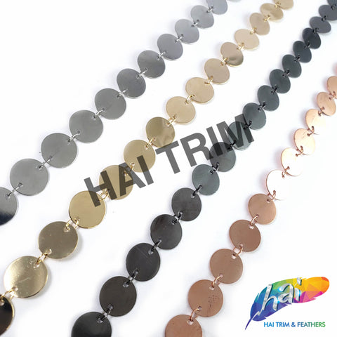 3/8" Metal Sequin Chain Trim, CH-136