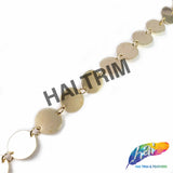 5/8" Gold Metal Sequin Chain Trim, CH-137