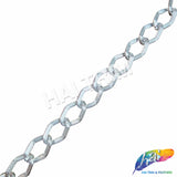 3/8" Silver Diamond Double Sided Cable Metal Chain, CH-140