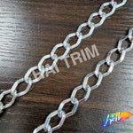 3/8" Silver Diamond Double Sided Cable Metal Chain, CH-140
