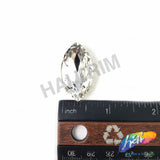 17x31mm Crystal Cateye Sew-on Rhinestone w/ Metal Setting