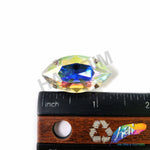 17x31mm Crystal AB Cateye Sew-on Rhinestone w/ Metal Setting
