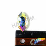 17x31mm Crystal AB Cateye Sew-on Rhinestone w/ Metal Setting