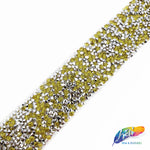 1 1/8" Color Chaton Crystal Rhinestone Iron on Trim, IRT-001