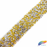 1 1/8" Color Chaton Crystal Rhinestone Iron on Trim, IRT-001