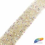1 1/8" Color AB Chaton Crystal Rhinestone Iron on Trim, IRT-002