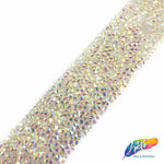 1 1/8" Color AB Chaton Crystal Rhinestone Iron on Trim, IRT-002