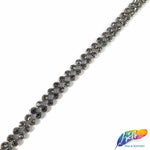 CLOSEOUT! 10 yards of 2-Row 3/8" Black Diamond Rhinestone Banding on Gel Backing (Iron On)