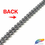 CLOSEOUT! 10 yards of 2-Row 3/8" Black Diamond Rhinestone Banding on Gel Backing (Iron On)