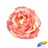 CLOSEOUT! 3D 2-tone Fabric Rose Flower Brooches (2 pieces)