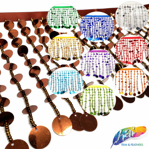 5" Beaded Sequin Fringe, BSF-001