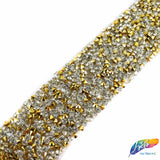 1 1/8" Color Chaton Crystal Rhinestone Iron on Trim, IRT-001