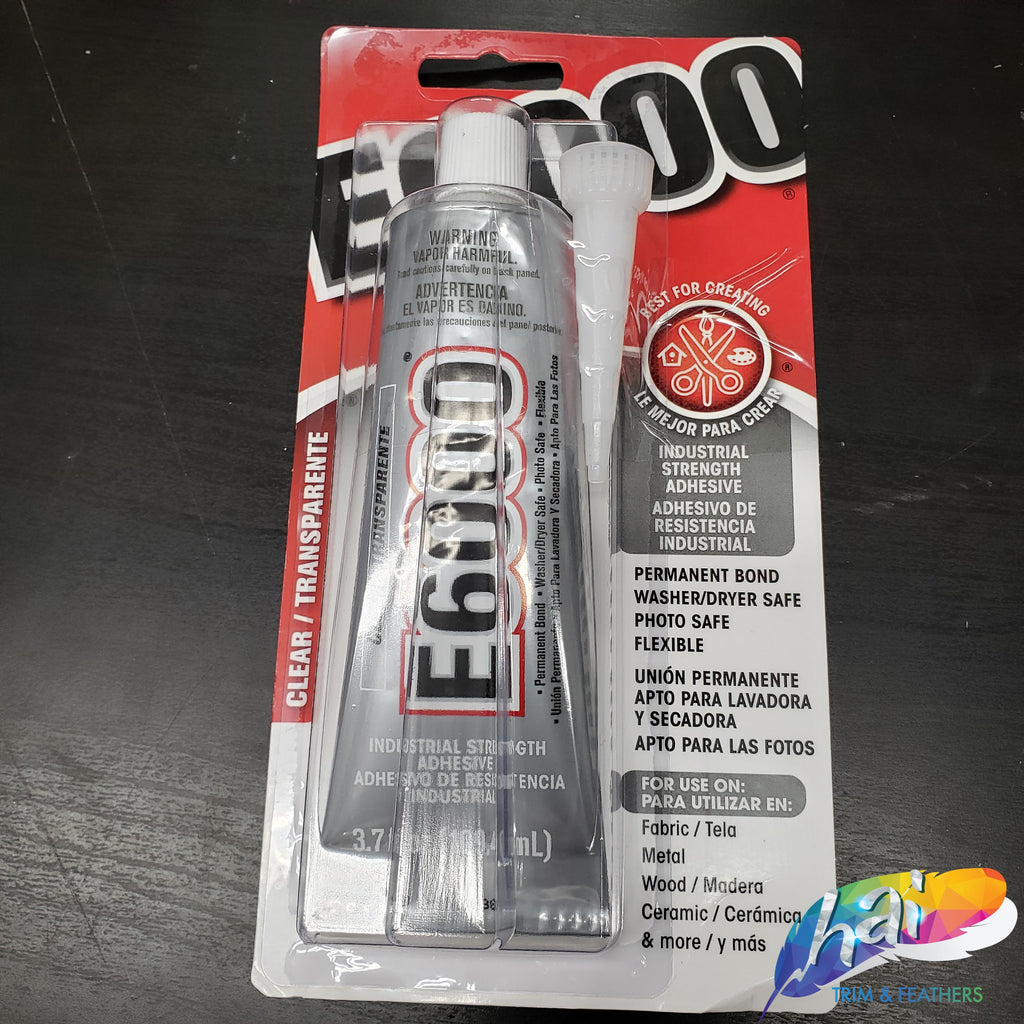 E6000 Big Craft Adhesive Glue, 3.7 FL OZ With Nozzle Tip (109.4 mL) – Hai  Trim & Feathers