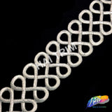 2 1/2" Metallic Infinity Embroidered Trim, EMB-006