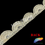 7/8" Metallic Half Moon Embroidered Trim, EMB-062