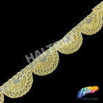 7/8" Metallic Half Moon Embroidered Trim, EMB-062