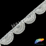 7/8" Metallic Half Moon Embroidered Trim, EMB-062