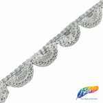 7/8" Metallic Half Moon Embroidered Trim, EMB-062