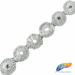3/4" Round Metallic Embroidered Trim, EMB-063