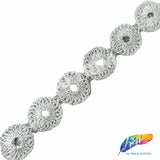 3/4" Round Metallic Embroidered Trim, EMB-063