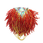Beaded Chain Epaulet with Crystal AB Triangle Stones, EP-027 (sold per piece)